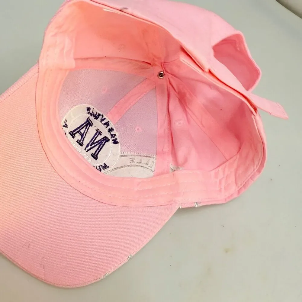 Nashville Music City USA Pink Hat Cap Adjustable Hook & Loop Strap OSFA